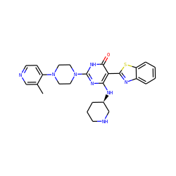 Cc1cnccc1N1CCN(c2nc(N[C@@H]3CCCNC3)c(-c3nc4ccccc4s3)c(=O)[nH]2)CC1 ZINC001772617355