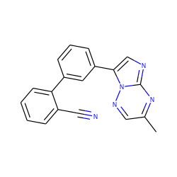 Cc1cnn2c(-c3cccc(-c4ccccc4C#N)c3)cnc2n1 ZINC000000003288