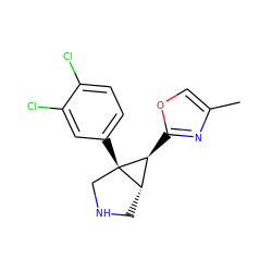 Cc1coc([C@H]2[C@@H]3CNC[C@@]32c2ccc(Cl)c(Cl)c2)n1 ZINC000045355665