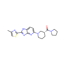 Cc1csc(-c2nc3nc(N4CCC[C@@H](C(=O)N5CCCC5)C4)ccc3[nH]2)n1 ZINC001772636772