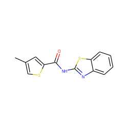 Cc1csc(C(=O)Nc2nc3ccccc3s2)c1 ZINC000072135667