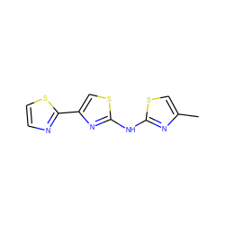 Cc1csc(Nc2nc(-c3nccs3)cs2)n1 ZINC000299822009