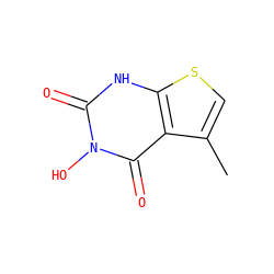 Cc1csc2[nH]c(=O)n(O)c(=O)c12 ZINC000028351648