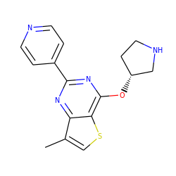 Cc1csc2c(O[C@@H]3CCNC3)nc(-c3ccncc3)nc12 ZINC000653676843