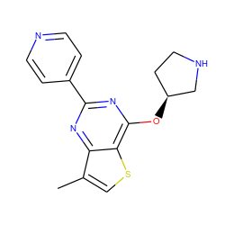 Cc1csc2c(O[C@H]3CCNC3)nc(-c3ccncc3)nc12 ZINC000653672890