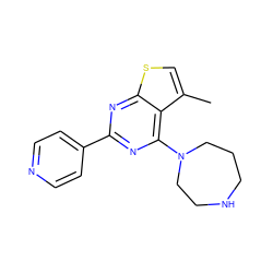 Cc1csc2nc(-c3ccncc3)nc(N3CCCNCC3)c12 ZINC000223666654