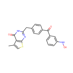 Cc1csc2nc(Cc3ccc(C(=O)c4cccc(NO)c4)cc3)[nH]c(=O)c12 ZINC000005892938