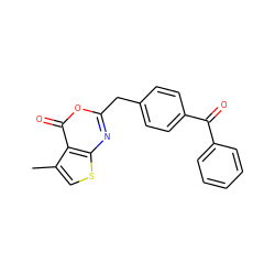 Cc1csc2nc(Cc3ccc(C(=O)c4ccccc4)cc3)oc(=O)c12 ZINC000006523545