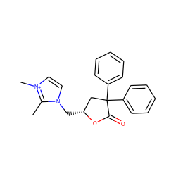 Cc1n(C[C@@H]2CC(c3ccccc3)(c3ccccc3)C(=O)O2)cc[n+]1C ZINC000013651146