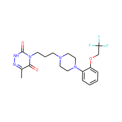 Cc1n[nH]c(=O)n(CCCN2CCN(c3ccccc3OCC(F)(F)F)CC2)c1=O ZINC000013490008