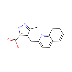 Cc1n[nH]c(C(=O)O)c1Cc1ccc2ccccc2n1 ZINC000095557690