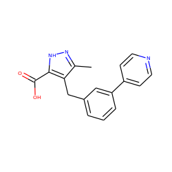 Cc1n[nH]c(C(=O)O)c1Cc1cccc(-c2ccncc2)c1 ZINC000095557245