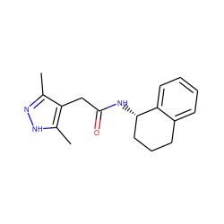 Cc1n[nH]c(C)c1CC(=O)N[C@H]1CCCc2ccccc21 ZINC000008851941