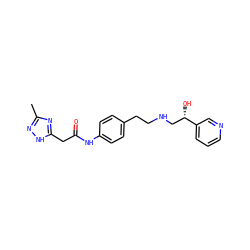 Cc1n[nH]c(CC(=O)Nc2ccc(CCNC[C@H](O)c3cccnc3)cc2)n1 ZINC000049053967