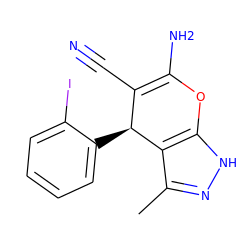 Cc1n[nH]c2c1[C@@H](c1ccccc1I)C(C#N)=C(N)O2 ZINC000008995709