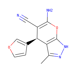 Cc1n[nH]c2c1[C@@H](c1ccoc1)C(C#N)=C(N)O2 ZINC000005125980