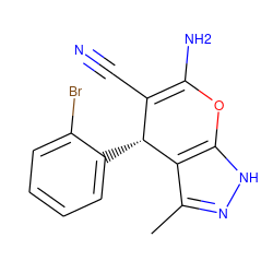 Cc1n[nH]c2c1[C@H](c1ccccc1Br)C(C#N)=C(N)O2 ZINC000001029512