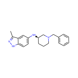 Cc1n[nH]c2ccc(N[C@@H]3CCCN(Cc4ccccc4)C3)cc12 ZINC000028641619