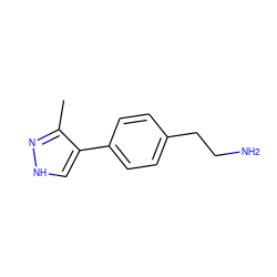 Cc1n[nH]cc1-c1ccc(CCN)cc1 ZINC000016052554