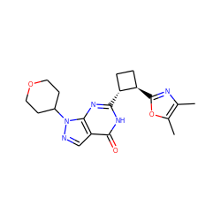 Cc1nc([C@@H]2CC[C@H]2c2nc3c(cnn3C3CCOCC3)c(=O)[nH]2)oc1C ZINC000145068461