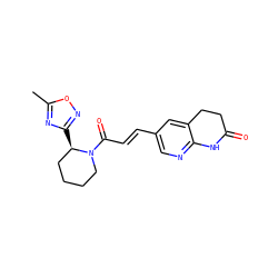 Cc1nc([C@@H]2CCCCN2C(=O)/C=C/c2cnc3c(c2)CCC(=O)N3)no1 ZINC000169707515