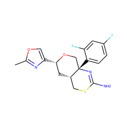 Cc1nc([C@H]2C[C@H]3CSC(N)=N[C@@]3(c3ccc(F)cc3F)CO2)co1 ZINC000146165448