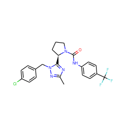 Cc1nc([C@H]2CCCN2C(=O)Nc2ccc(C(F)(F)F)cc2)n(Cc2ccc(Cl)cc2)n1 ZINC000058590974