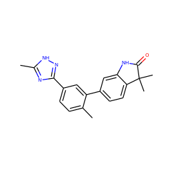 Cc1nc(-c2ccc(C)c(-c3ccc4c(c3)NC(=O)C4(C)C)c2)n[nH]1 ZINC000073196563