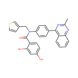 Cc1nc(-c2ccc(N(Cc3ccsc3)C(=O)c3ccc(O)cc3O)cc2)c2ccccc2n1 ZINC000653663074