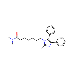 Cc1nc(-c2ccccc2)c(-c2ccccc2)n1CCCCCCC(=O)N(C)C ZINC000028821680