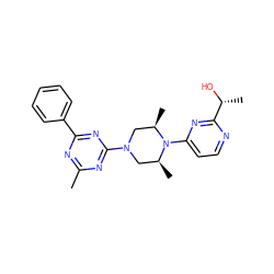 Cc1nc(-c2ccccc2)nc(N2C[C@H](C)N(c3ccnc([C@@H](C)O)n3)[C@H](C)C2)n1 ZINC000013491421