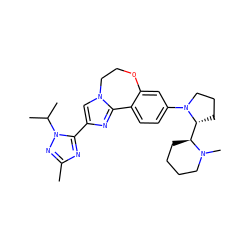 Cc1nc(-c2cn3c(n2)-c2ccc(N4CCC[C@@H]4[C@@H]4CCCCN4C)cc2OCC3)n(C(C)C)n1 ZINC000204426180