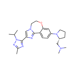 Cc1nc(-c2cn3c(n2)-c2ccc(N4CCC[C@@H]4CN(C)C)cc2OCC3)n(C(C)C)n1 ZINC000204428535