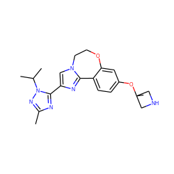 Cc1nc(-c2cn3c(n2)-c2ccc(OC4(C)CNC4)cc2OCC3)n(C(C)C)n1 ZINC000204420820