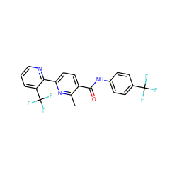 Cc1nc(-c2ncccc2C(F)(F)F)ccc1C(=O)Nc1ccc(C(F)(F)F)cc1 ZINC000003961479