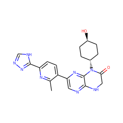 Cc1nc(-c2nnc[nH]2)ccc1-c1cnc2c(n1)N([C@H]1CC[C@H](O)CC1)C(=O)CN2 ZINC000113220403