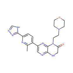 Cc1nc(-c2nnc[nH]2)ccc1-c1cnc2c(n1)N(CCN1CCOCC1)C(=O)CN2 ZINC000113191915