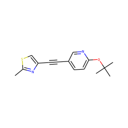 Cc1nc(C#Cc2ccc(OC(C)(C)C)nc2)cs1 ZINC000115641790