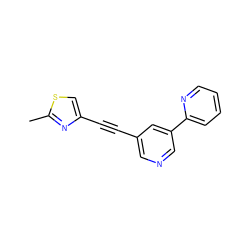 Cc1nc(C#Cc2cncc(-c3ccccn3)c2)cs1 ZINC000028347029