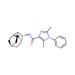 Cc1nc(C(=O)N[C@@H]2[C@@H]3C[C@@H]4C[C@H](C3)C[C@H]42)c(C)n1-c1ccccc1 ZINC000253870070