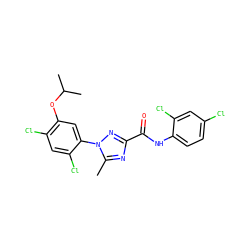 Cc1nc(C(=O)Nc2ccc(Cl)cc2Cl)nn1-c1cc(OC(C)C)c(Cl)cc1Cl ZINC000008773059