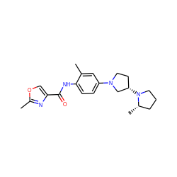 Cc1nc(C(=O)Nc2ccc(N3CC[C@H](N4CCC[C@@H]4C)C3)cc2C)co1 ZINC000059263159