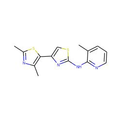 Cc1nc(C)c(-c2csc(Nc3ncccc3C)n2)s1 ZINC000004458444