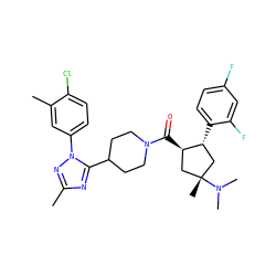 Cc1nc(C2CCN(C(=O)[C@@H]3C[C@@](C)(N(C)C)C[C@H]3c3ccc(F)cc3F)CC2)n(-c2ccc(Cl)c(C)c2)n1 ZINC000084653677