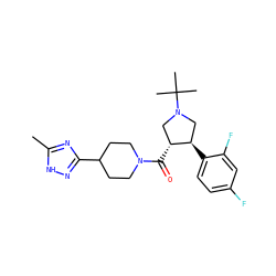 Cc1nc(C2CCN(C(=O)[C@@H]3CN(C(C)(C)C)C[C@H]3c3ccc(F)cc3F)CC2)n[nH]1 ZINC000084635208