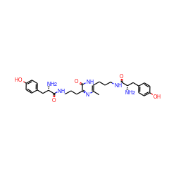 Cc1nc(CCCNC(=O)[C@@H](N)Cc2ccc(O)cc2)c(=O)[nH]c1CCCNC(=O)[C@@H](N)Cc1ccc(O)cc1 ZINC000026577444