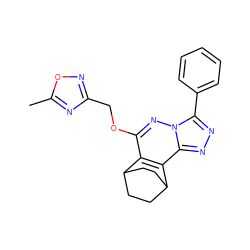 Cc1nc(COc2nn3c(-c4ccccc4)nnc3c3c2C2CCC3CC2)no1 ZINC000013610456