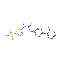 Cc1nc(N(C)C(=O)Cc2ccc(-c3cccc[n+]3C)cc2)sc1S(N)(=O)=O ZINC001772579204