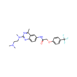 Cc1nc(N(C)CCN(C)C)nc2ccc(NC(=O)COc3ccc(C(F)(F)F)cc3)cc12 ZINC000036351920