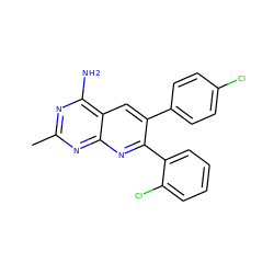 Cc1nc(N)c2cc(-c3ccc(Cl)cc3)c(-c3ccccc3Cl)nc2n1 ZINC000040878066